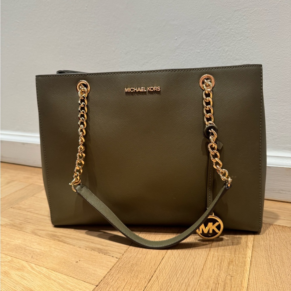 Michael Kors Olive Green Tote Bag